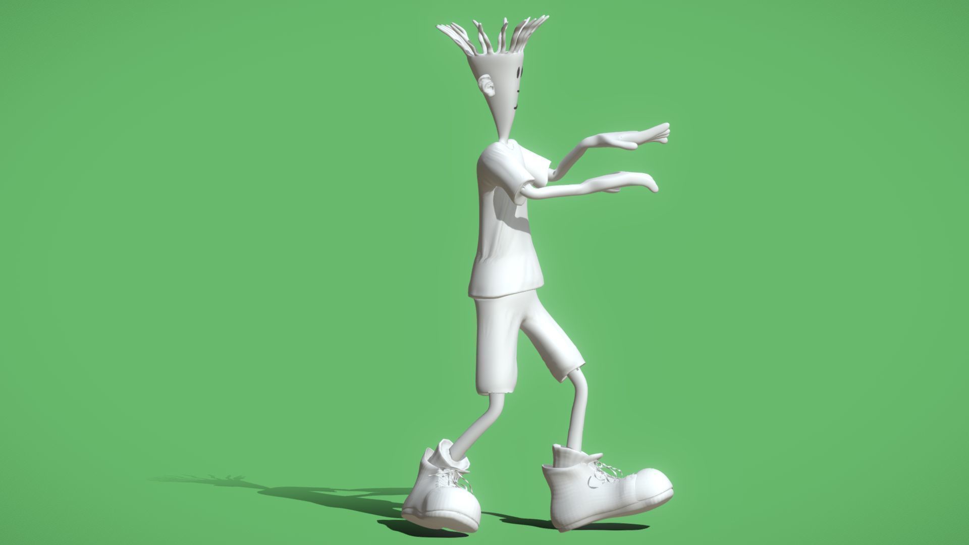 Fido Dido Printable and Renderable Rigged  Low-poly 3D model_9