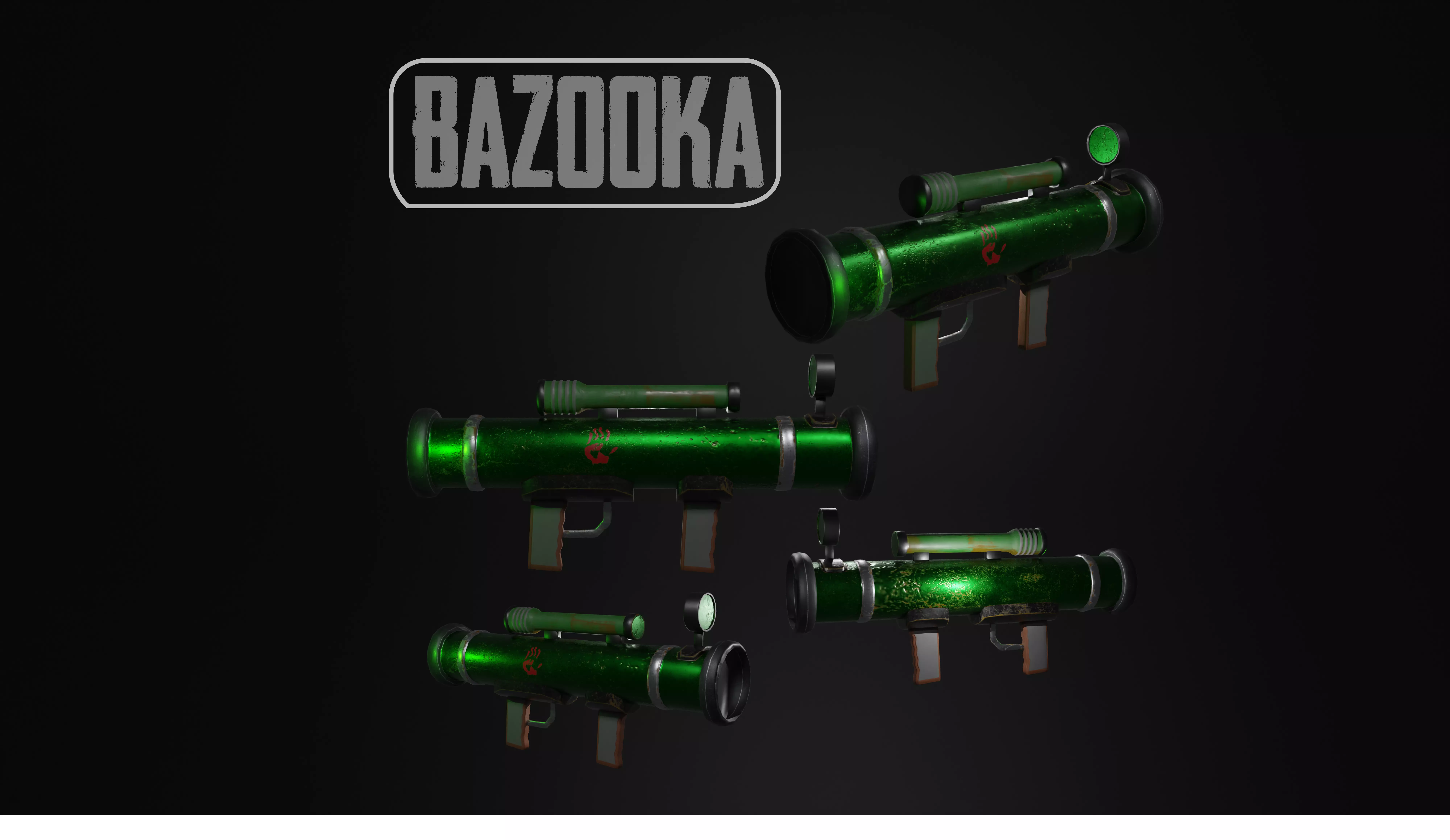 Bazooka Low-poly 3D model_0