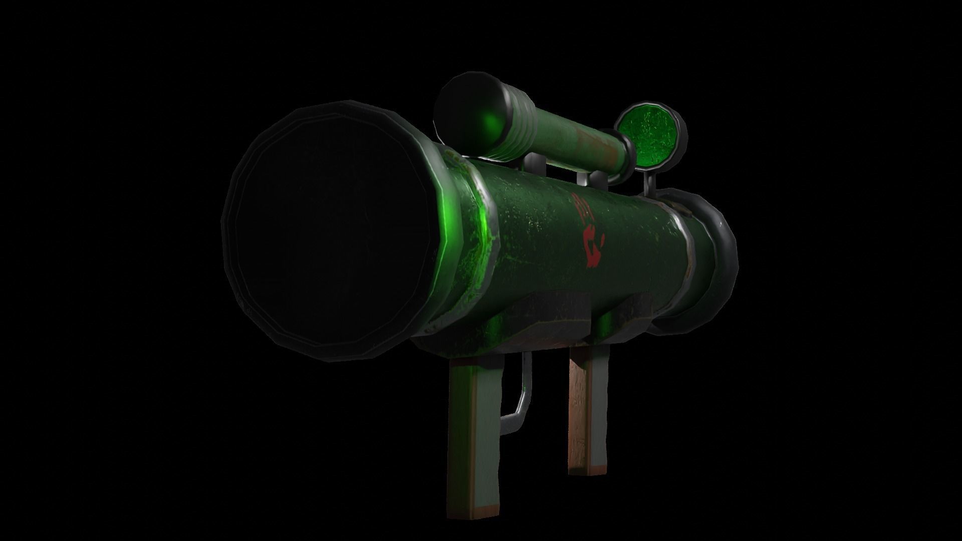 Bazooka Low-poly 3D model_7