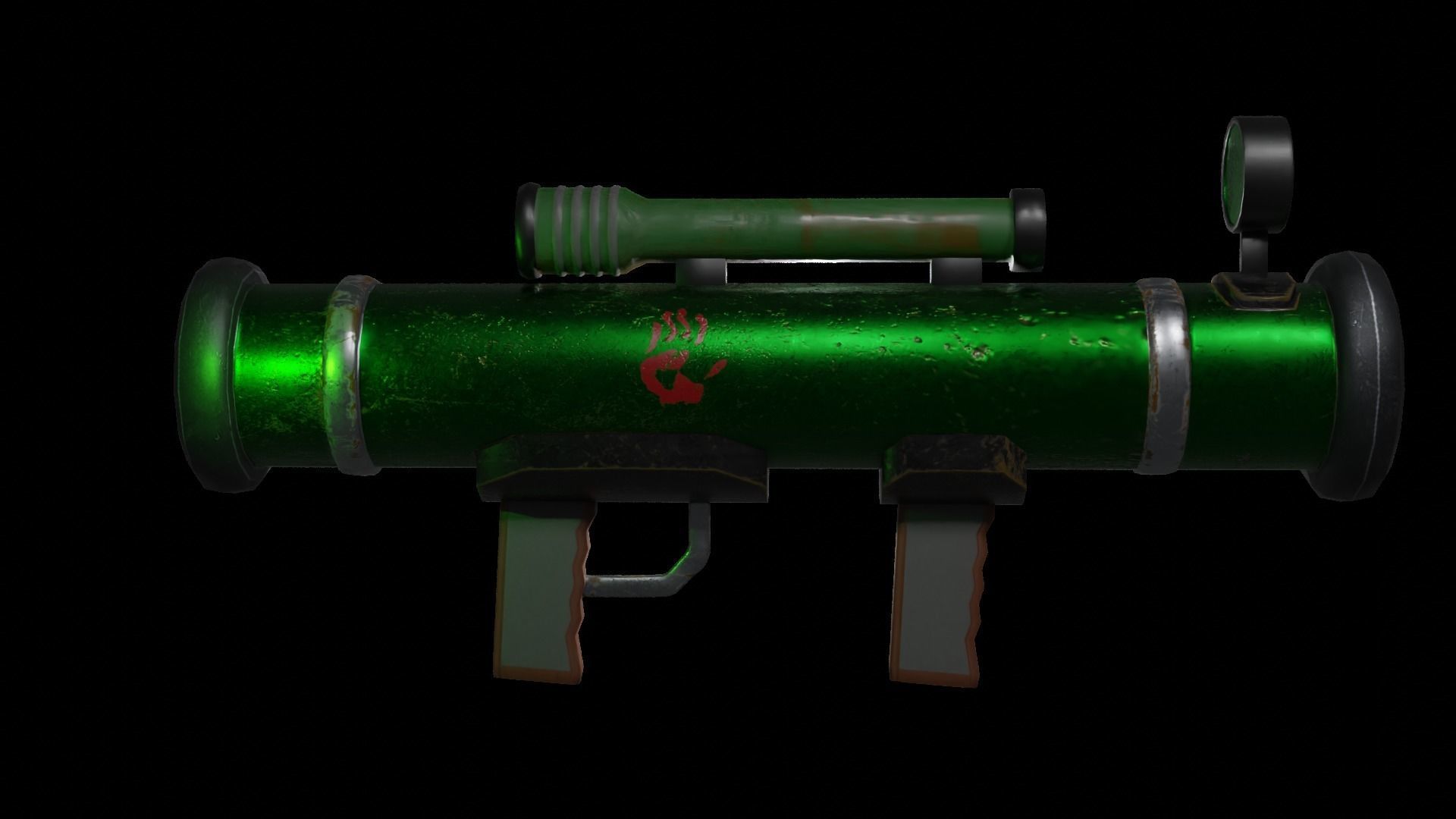 Bazooka Low-poly 3D model_6