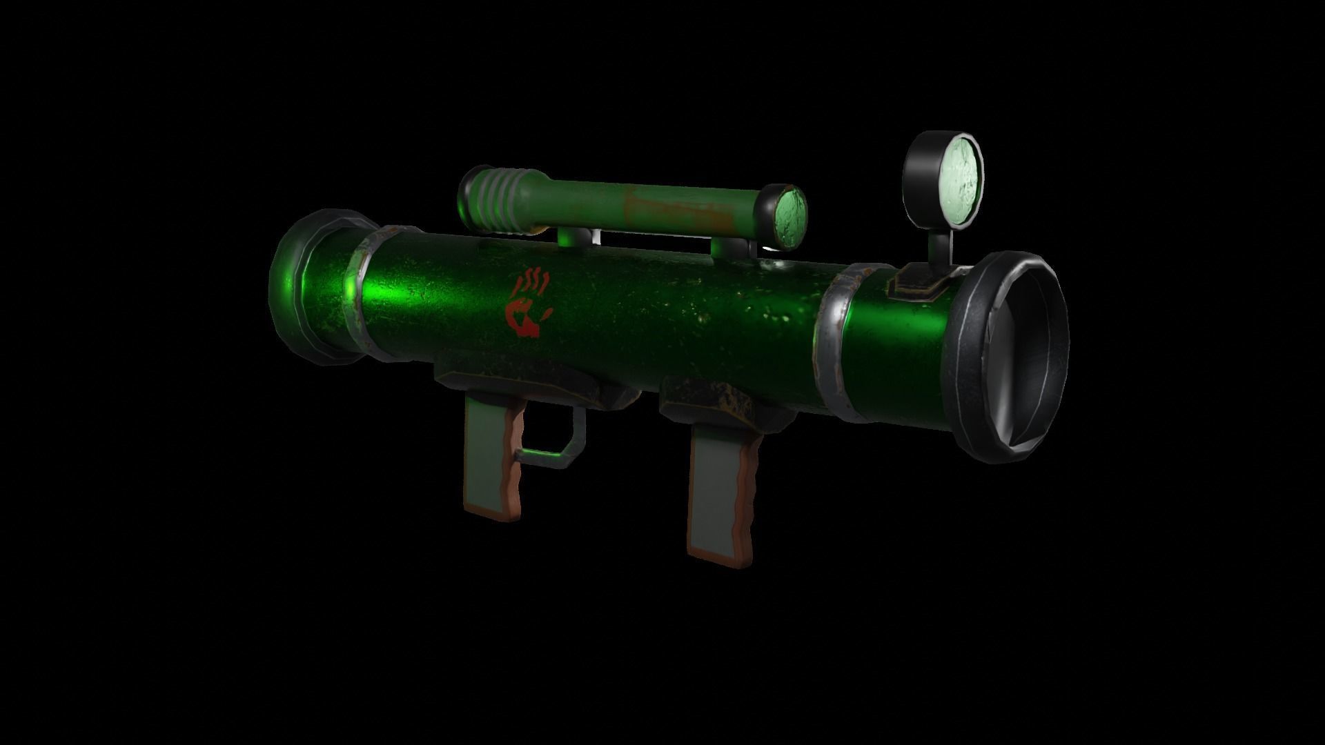 Bazooka Low-poly 3D model_1