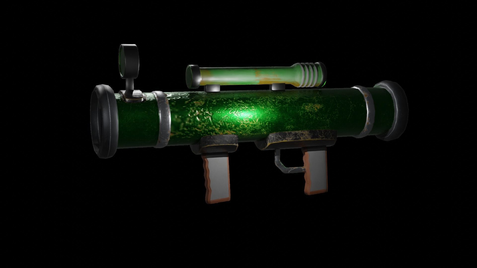 Bazooka Low-poly 3D model_5