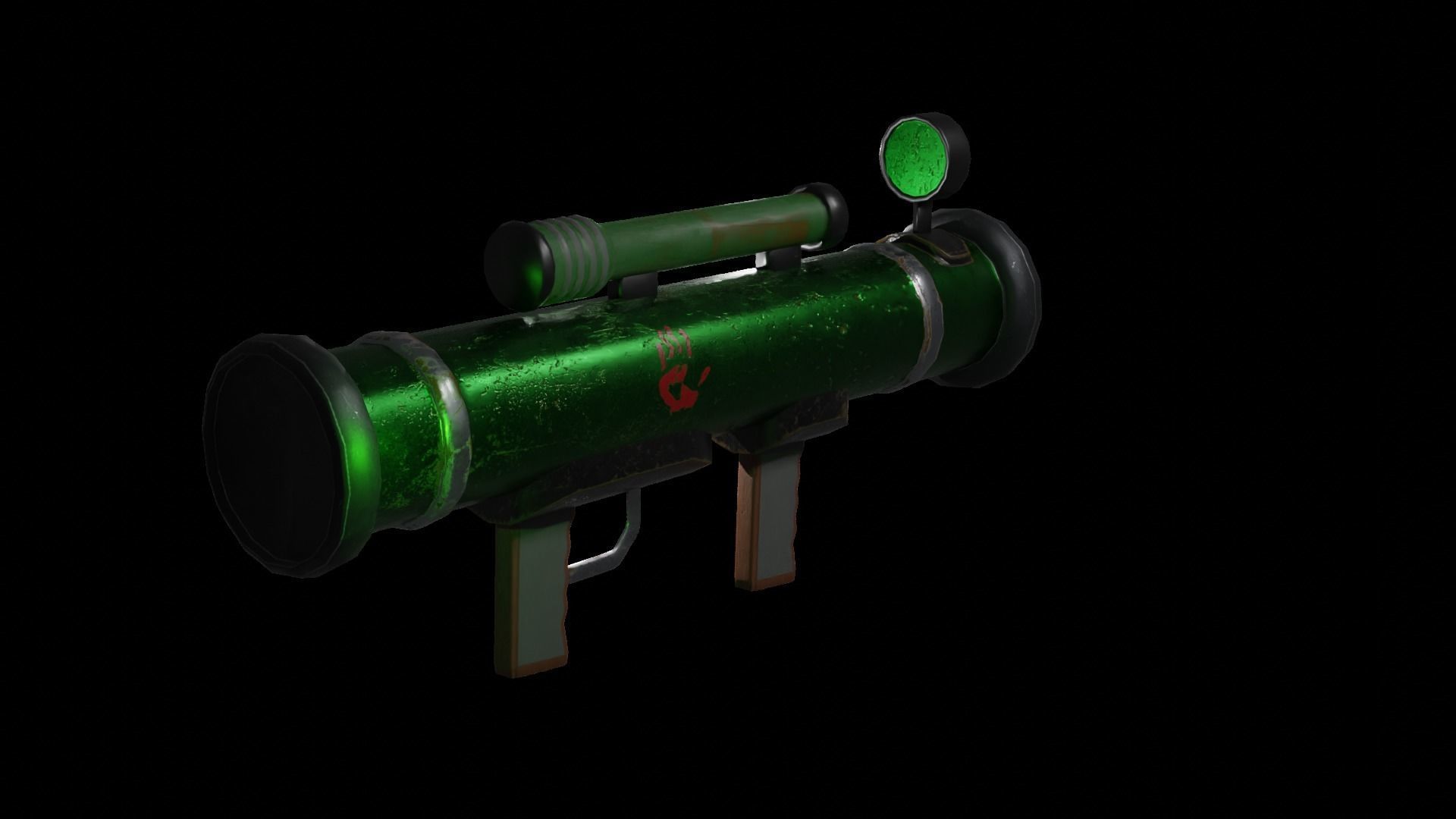 Bazooka Low-poly 3D model_4