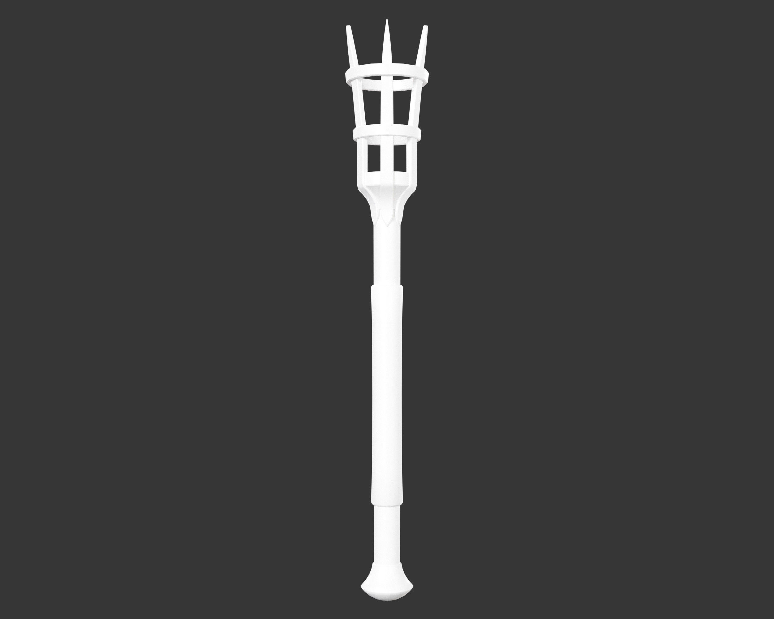 Medieval Elegant Lighting Torch Low-poly 3D model_3