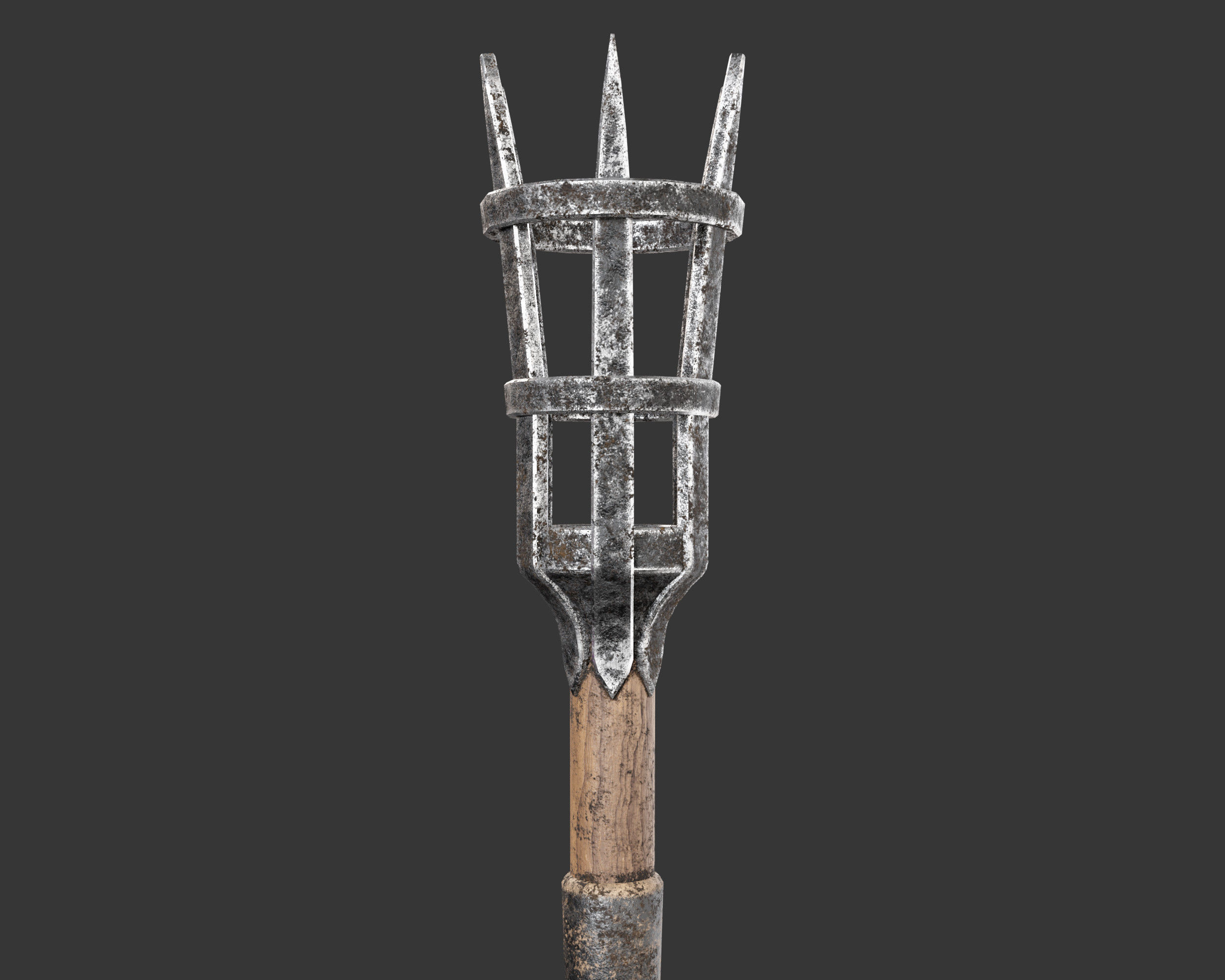 Medieval Elegant Lighting Torch Low-poly 3D model_5