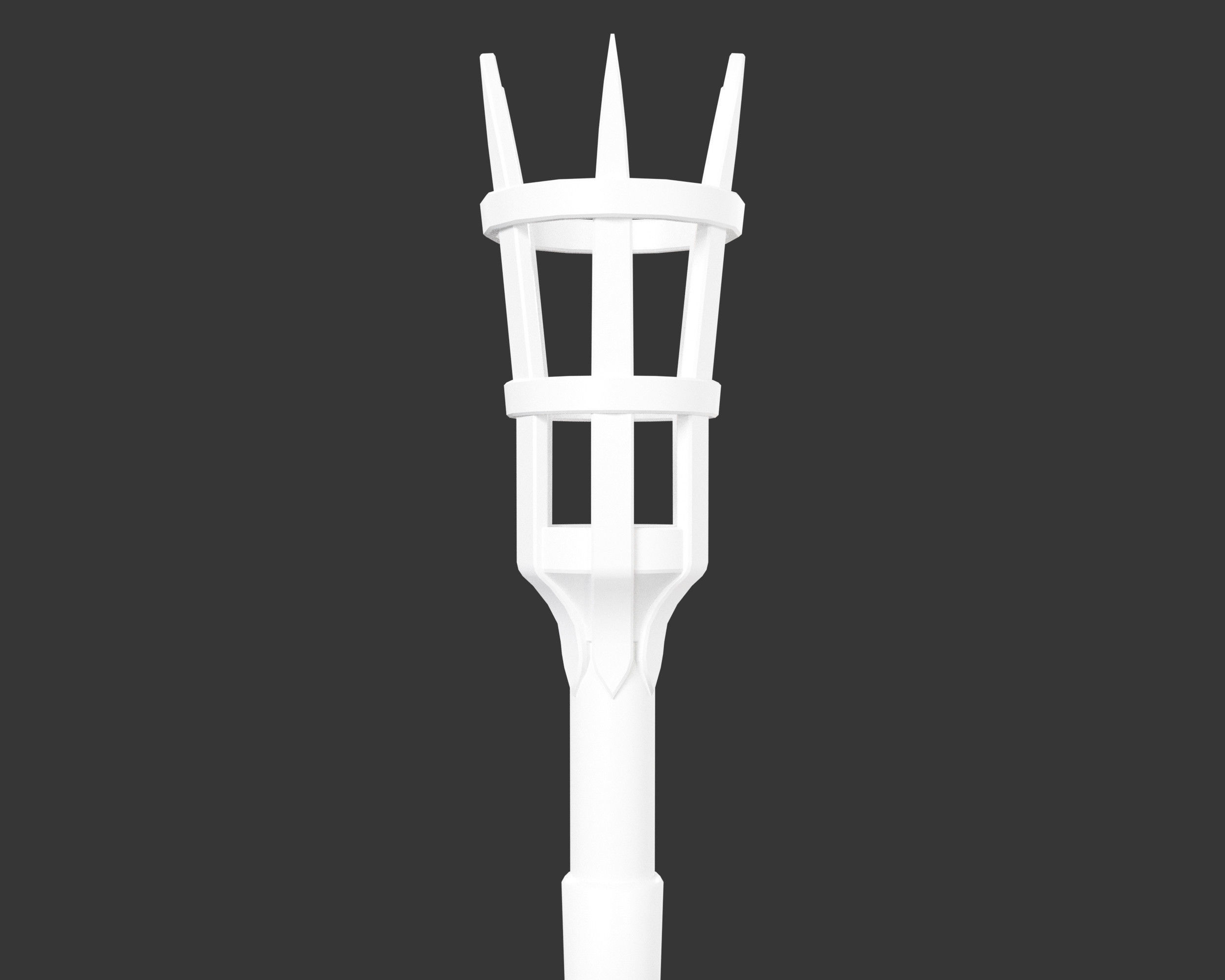 Medieval Elegant Lighting Torch Low-poly 3D model_6