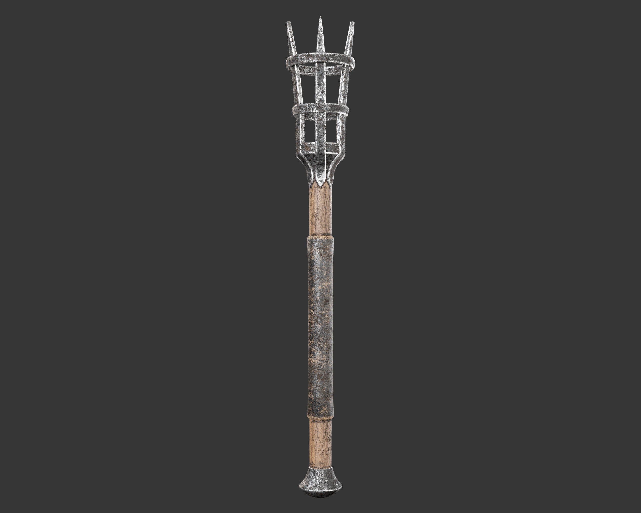 Medieval Elegant Lighting Torch Low-poly 3D model_2