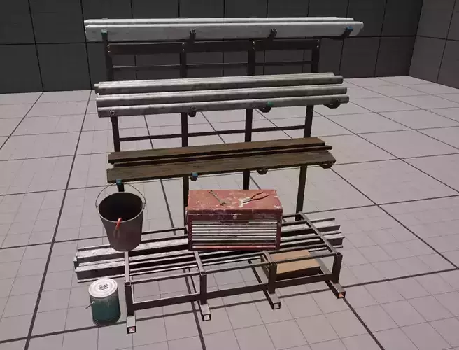 Nanite Unreal Engine 5 - Metal Holding Stand 3D model