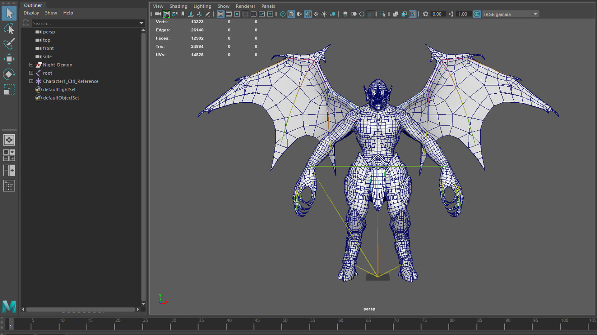 Night Demon Low-poly 3D model_24