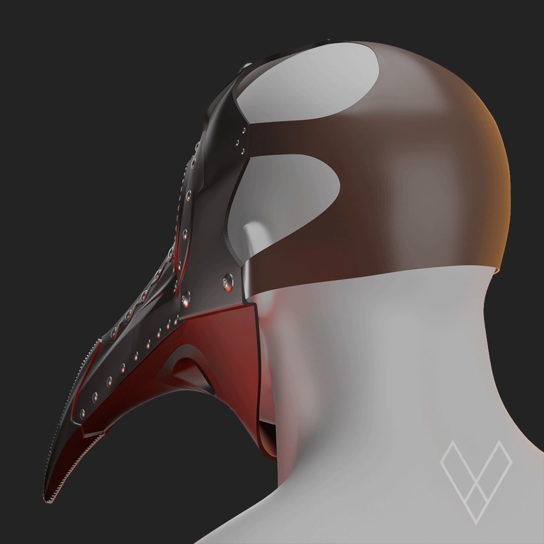 PLAGUE DOCTOR MASK 3D print model_3
