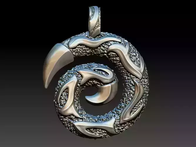 Spiral Dragon Tail Pendant 3D print model