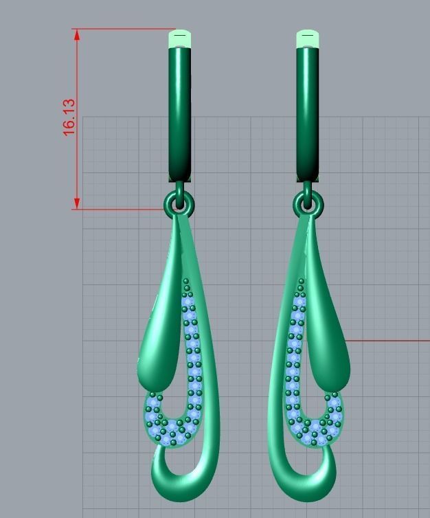 hanging earrings 3D print model_10