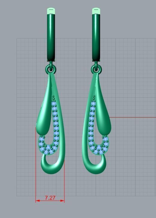 hanging earrings 3D print model_12
