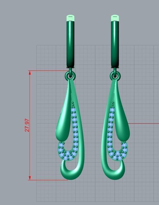 hanging earrings 3D print model_11