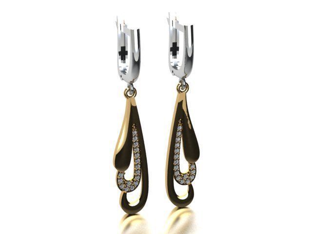 hanging earrings 3D print model_1