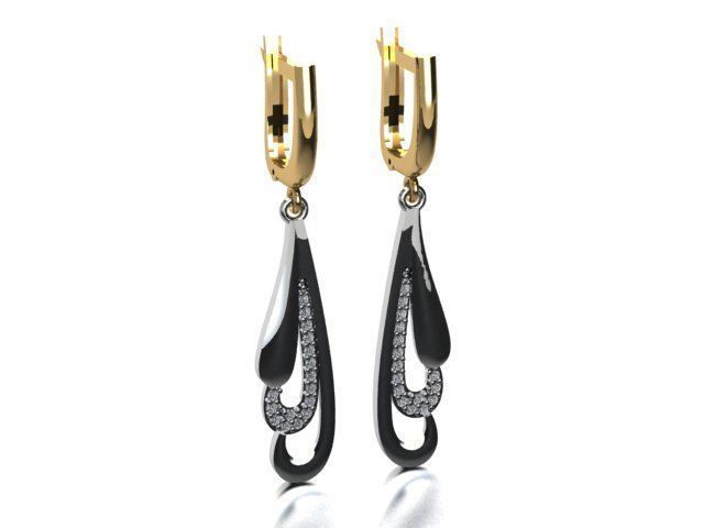 hanging earrings 3D print model_3