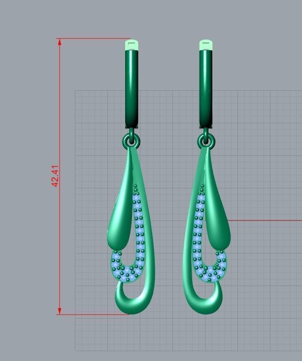 hanging earrings 3D print model_9