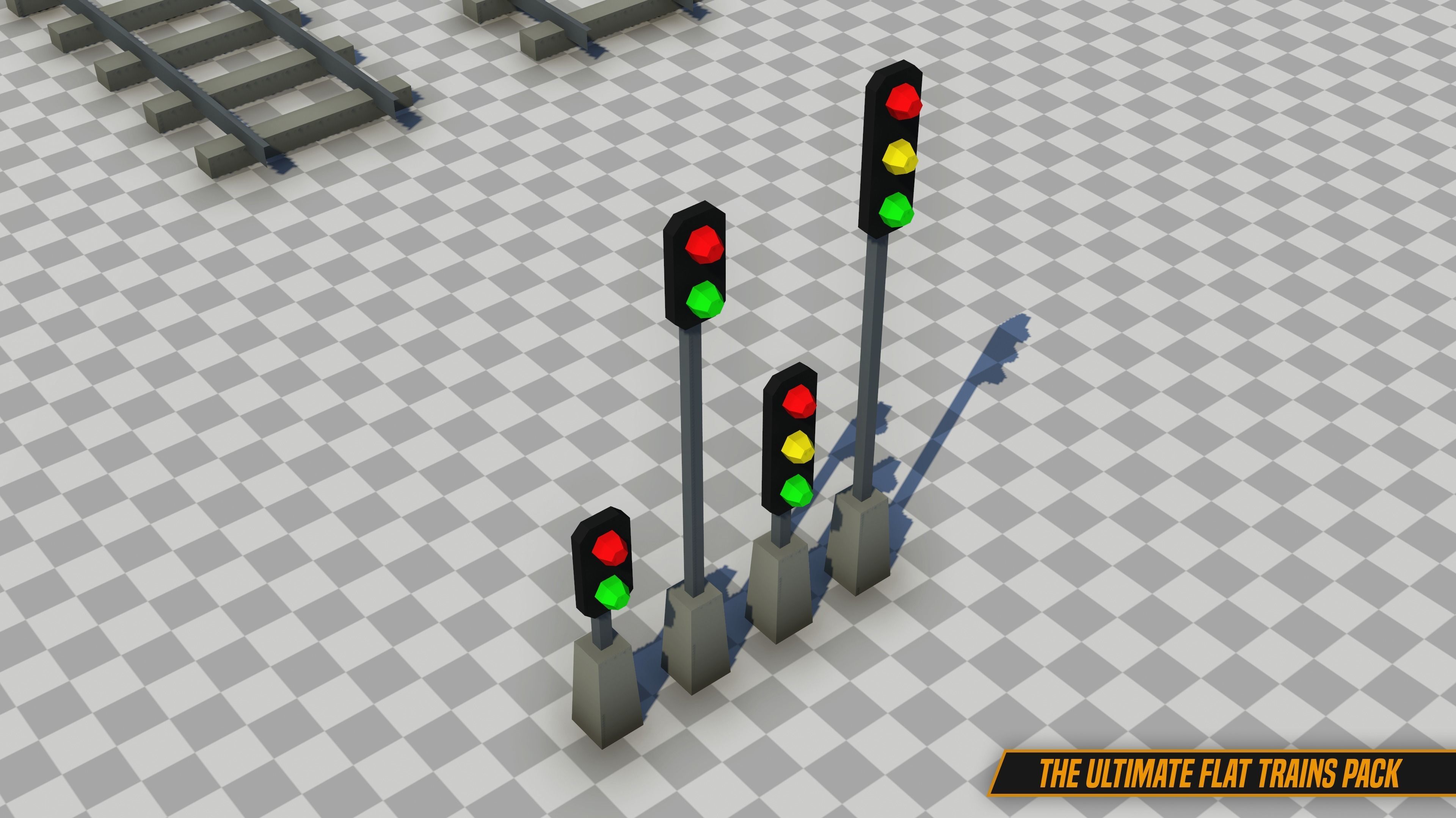 The Ultimate Flat Trains Pack Low-poly 3D model_22