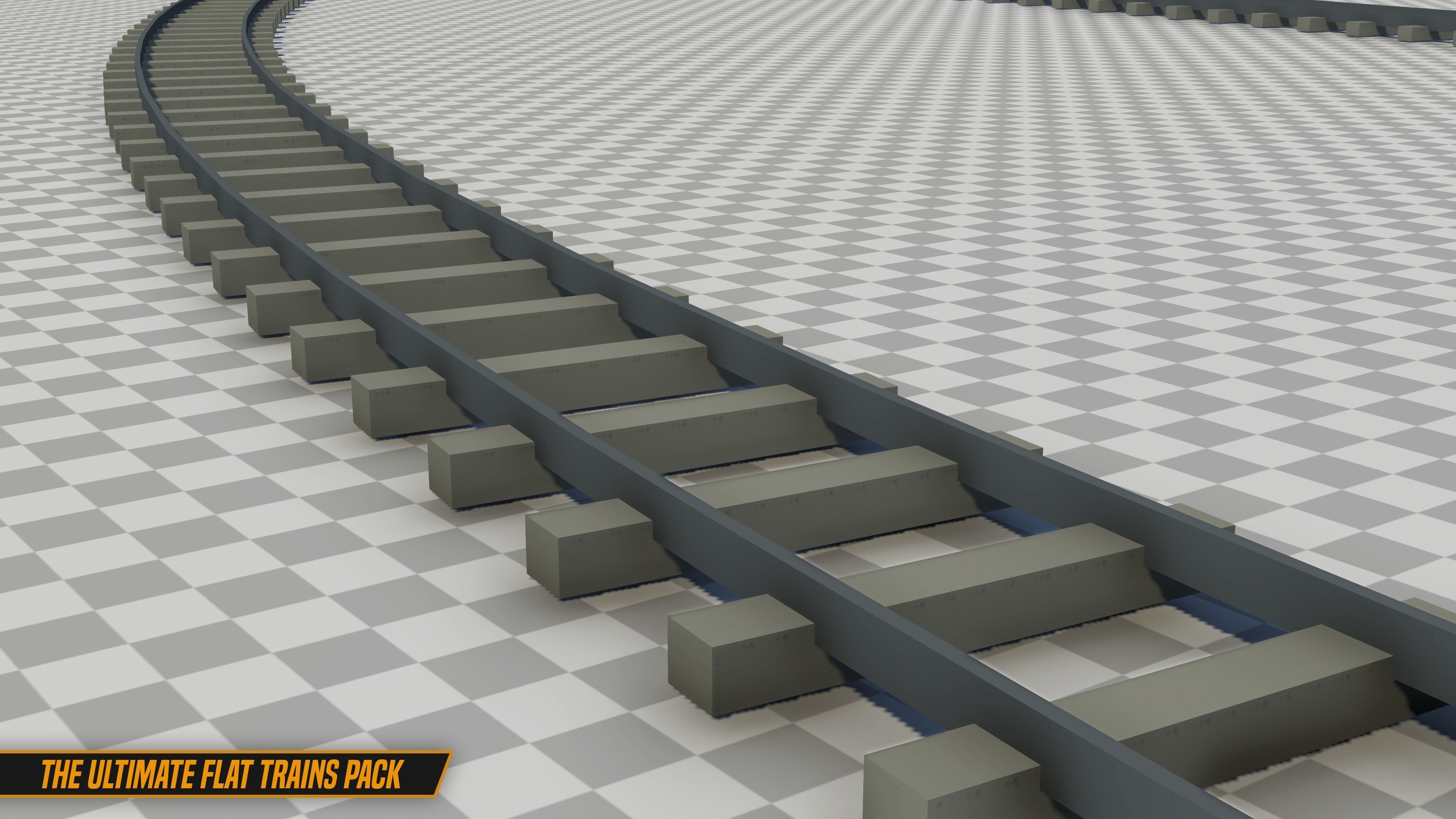 The Ultimate Flat Trains Pack Low-poly 3D model_25