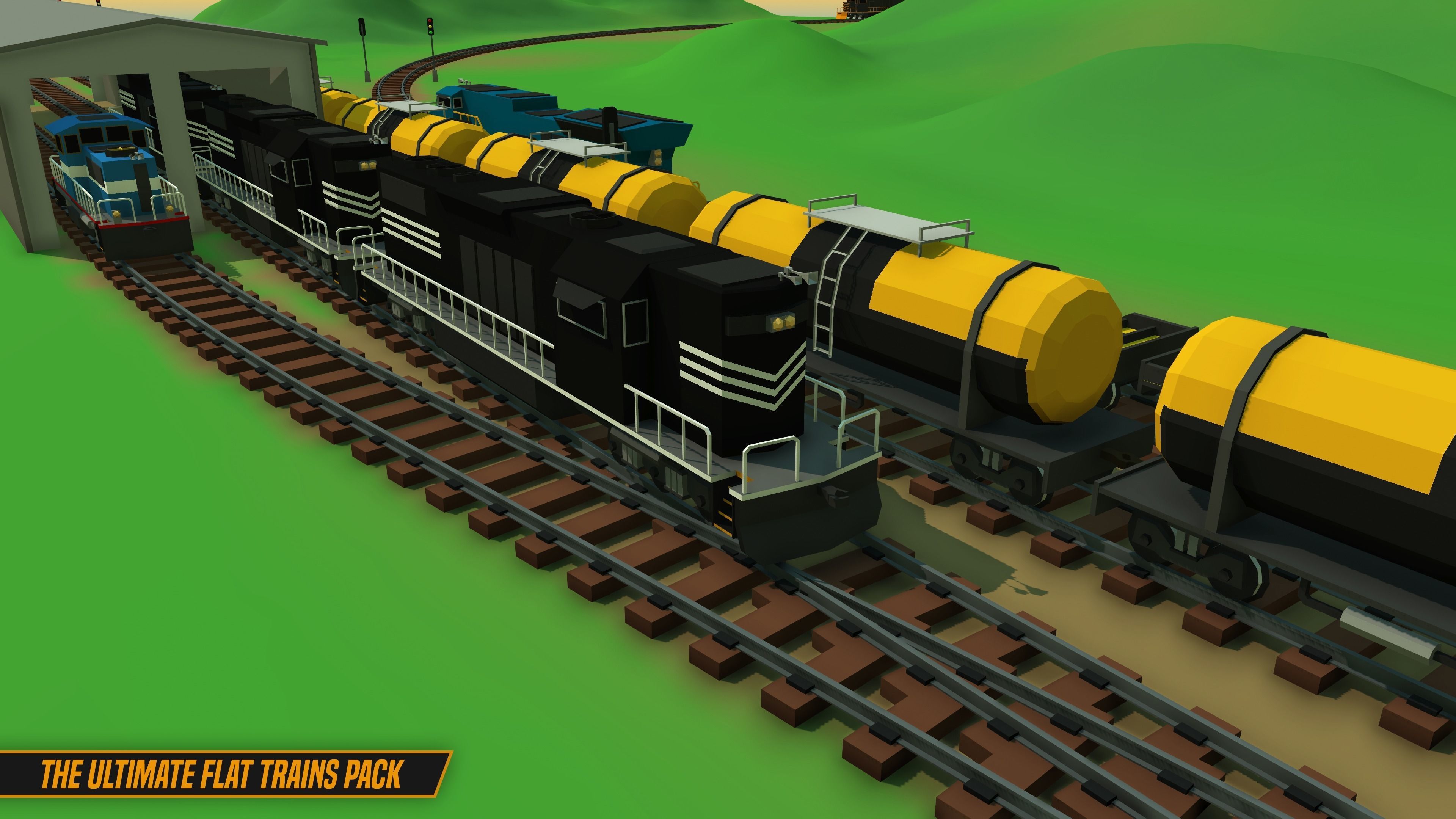 The Ultimate Flat Trains Pack Low-poly 3D model_26