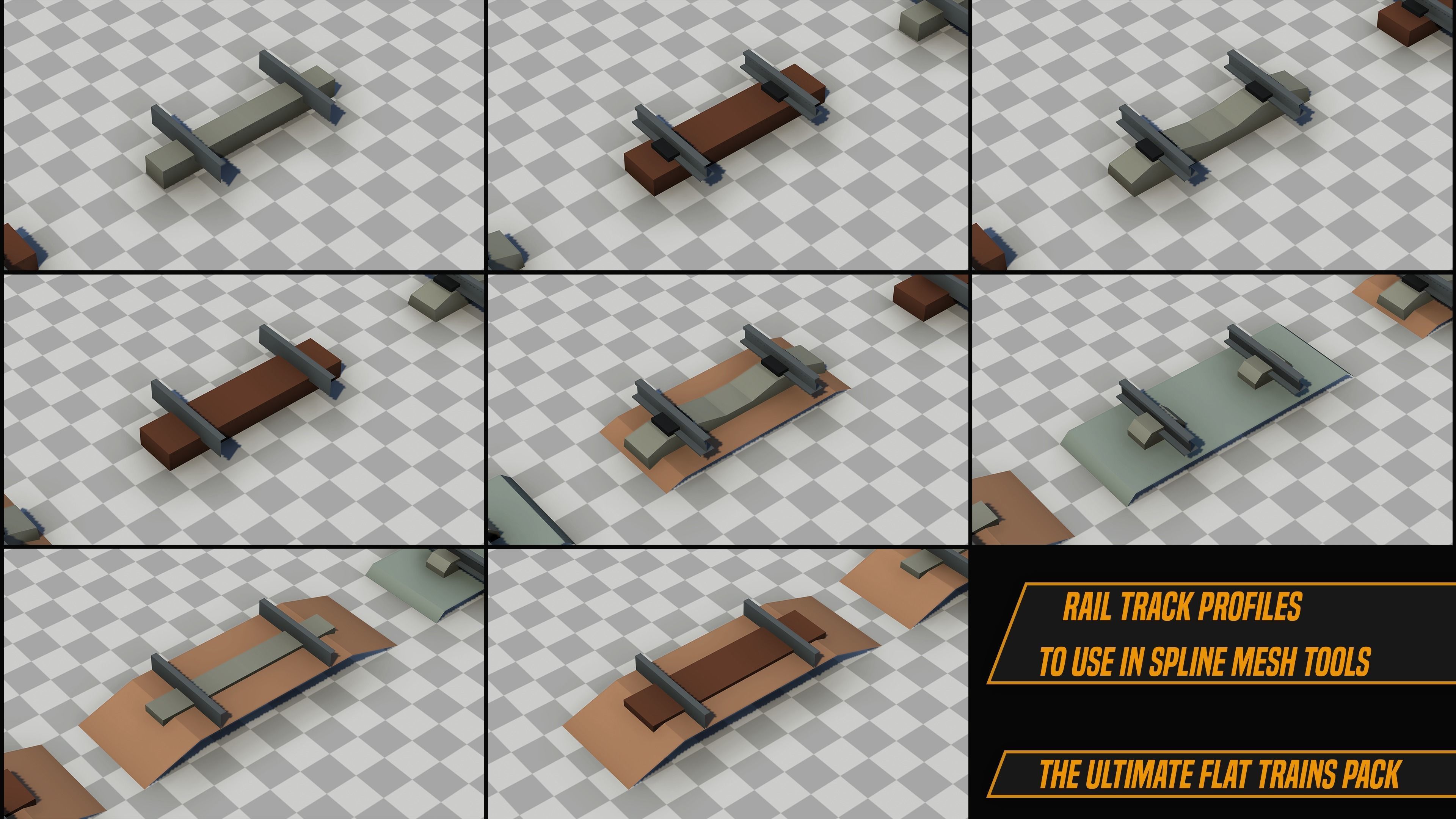 The Ultimate Flat Trains Pack Low-poly 3D model_23