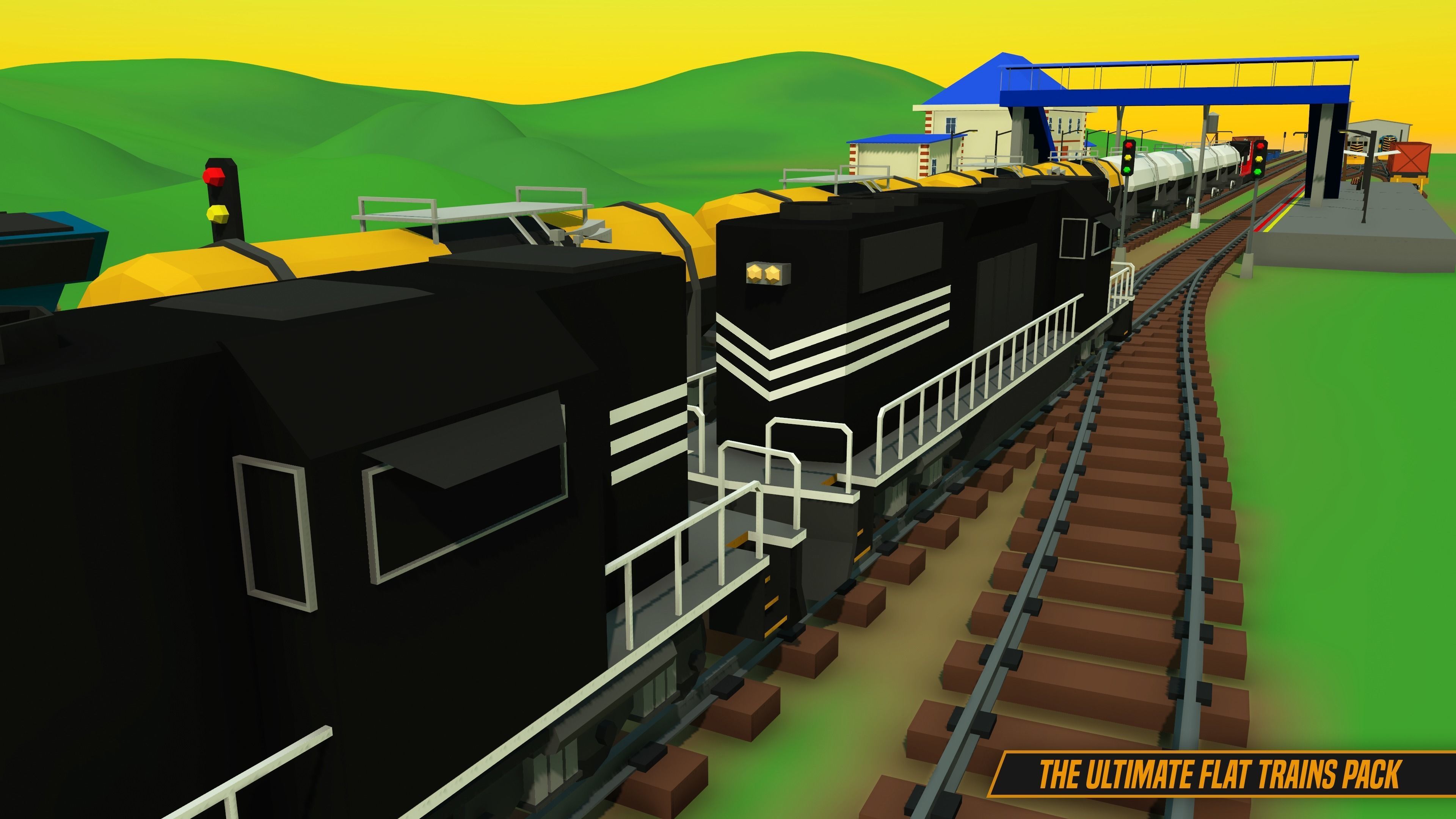 The Ultimate Flat Trains Pack Low-poly 3D model_34