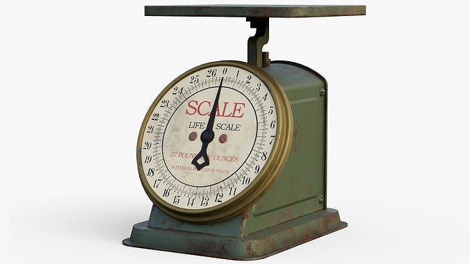 Vintage kitchen scale PBR game ready Low-poly 3D model