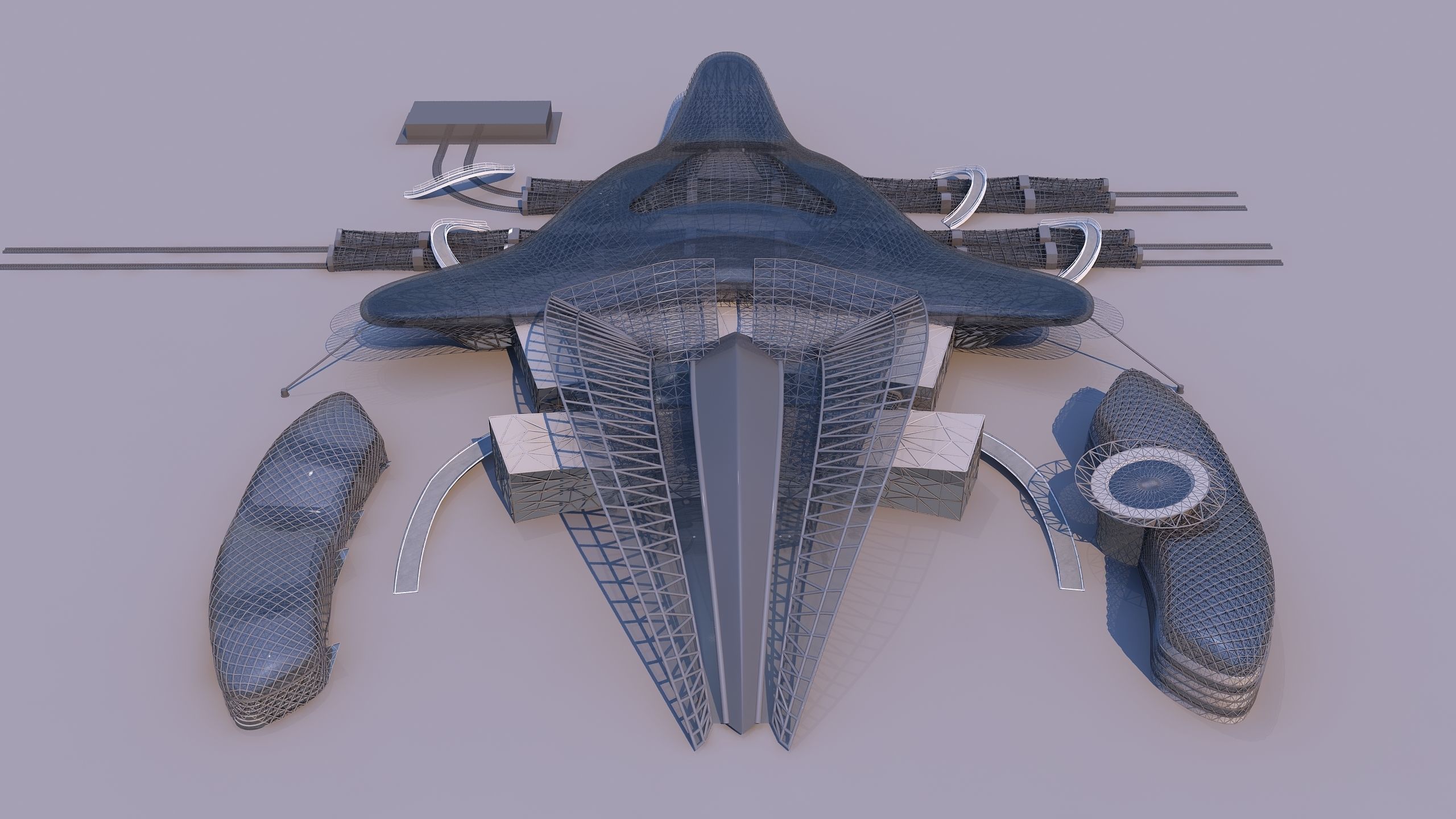 0155 - Train Station Building 3D model_3