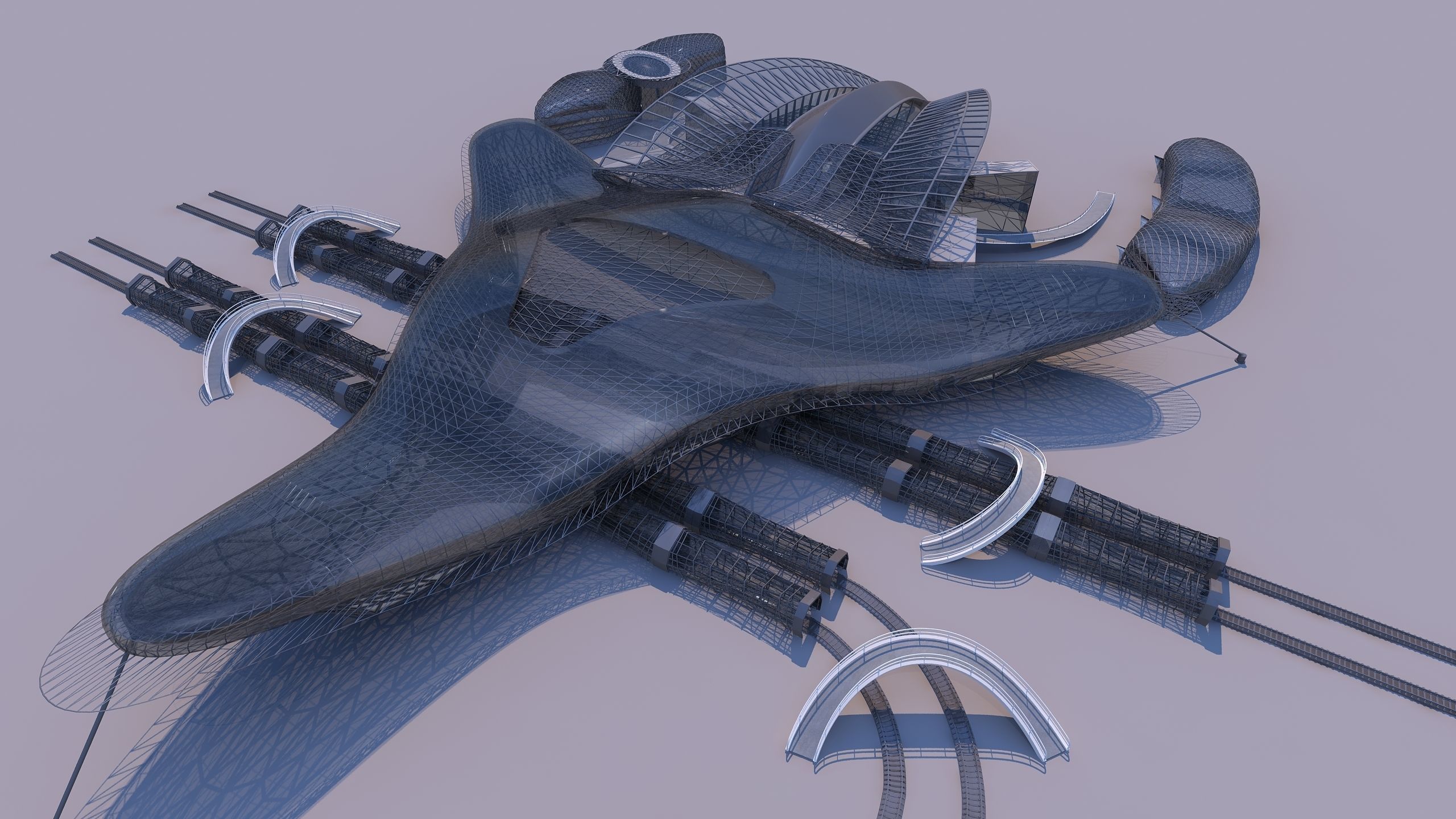 0155 - Train Station Building 3D model_11