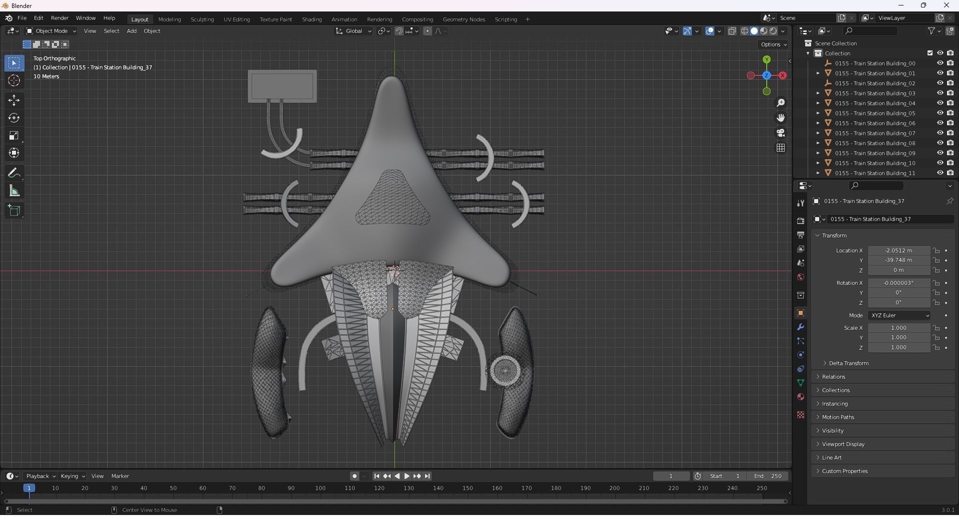 0155 - Train Station Building 3D model_32