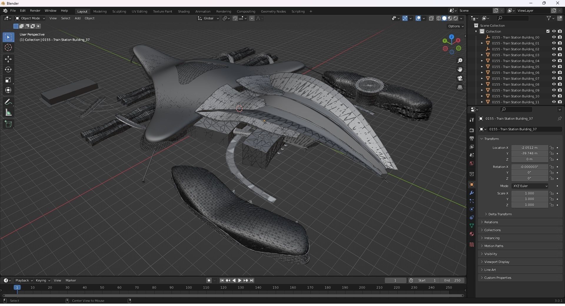 0155 - Train Station Building 3D model_31