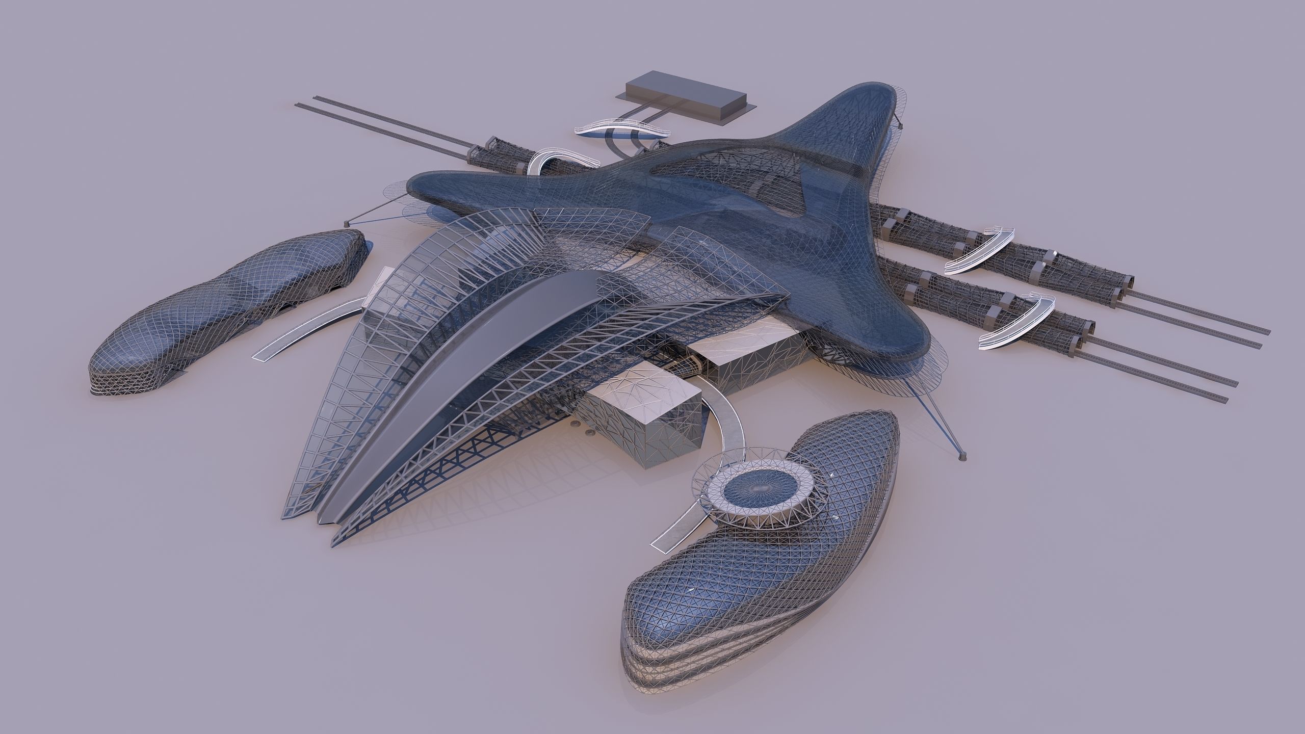 0155 - Train Station Building 3D model_1