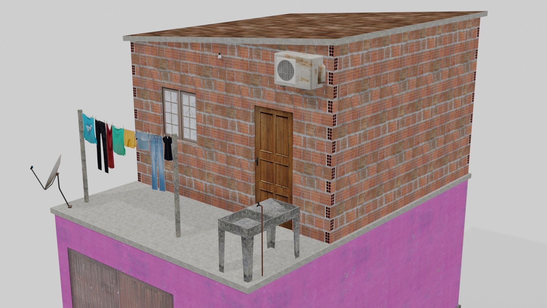 Pack Of Slum Houses 2 - 58 houses Low-poly 3D model_66