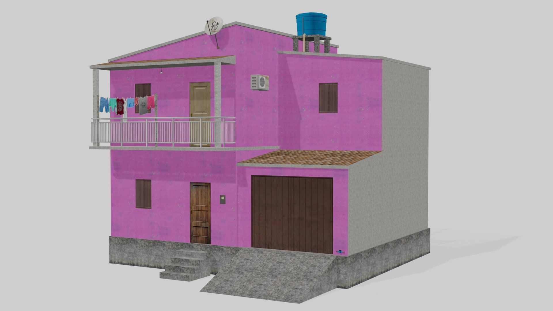 Pack Of Slum Houses 2 - 58 houses Low-poly 3D model_51