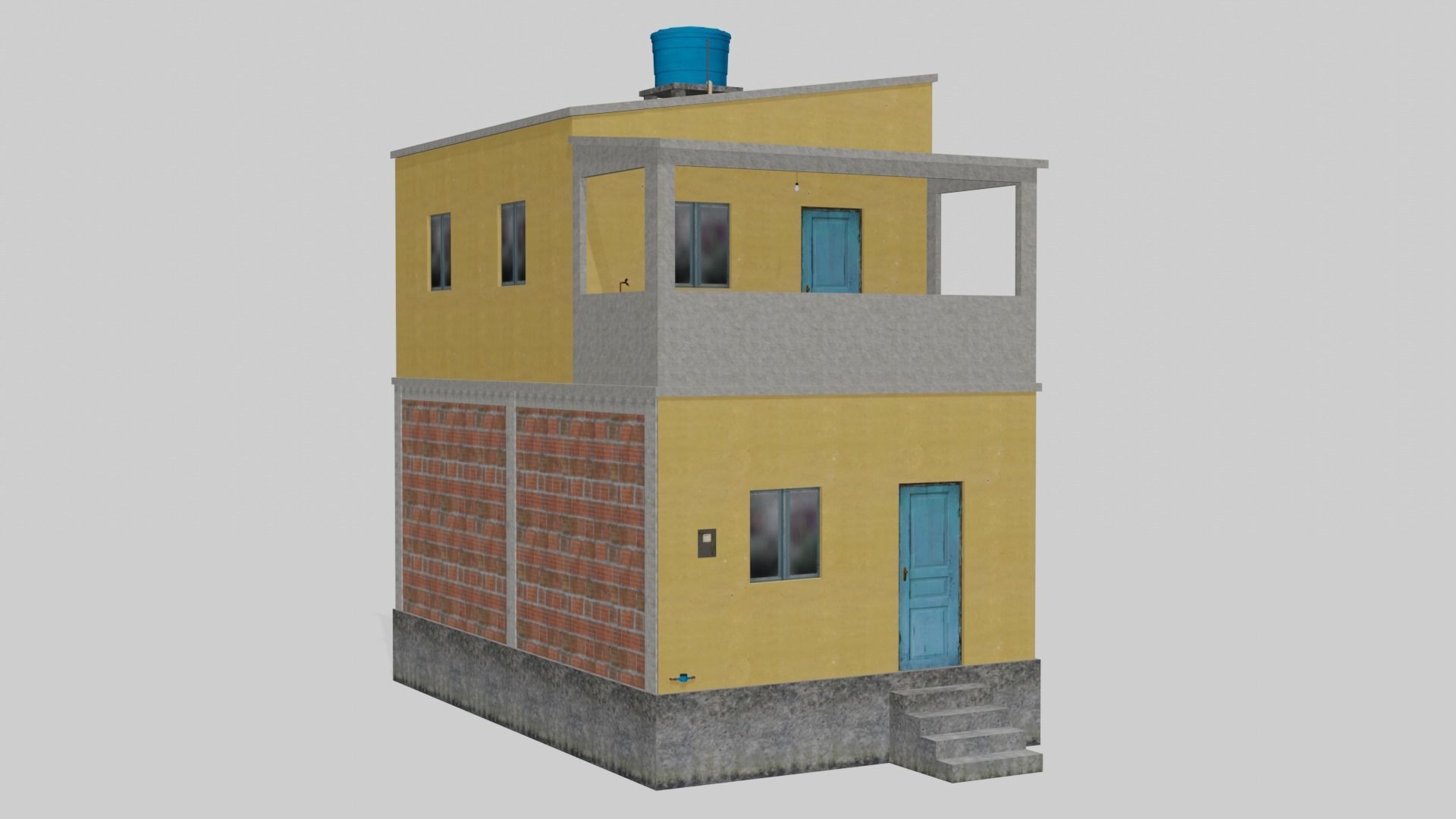 Pack Of Slum Houses 2 - 58 houses Low-poly 3D model_69
