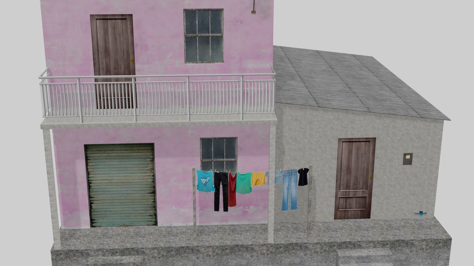 Pack Of Slum Houses 2 - 58 houses Low-poly 3D model_54