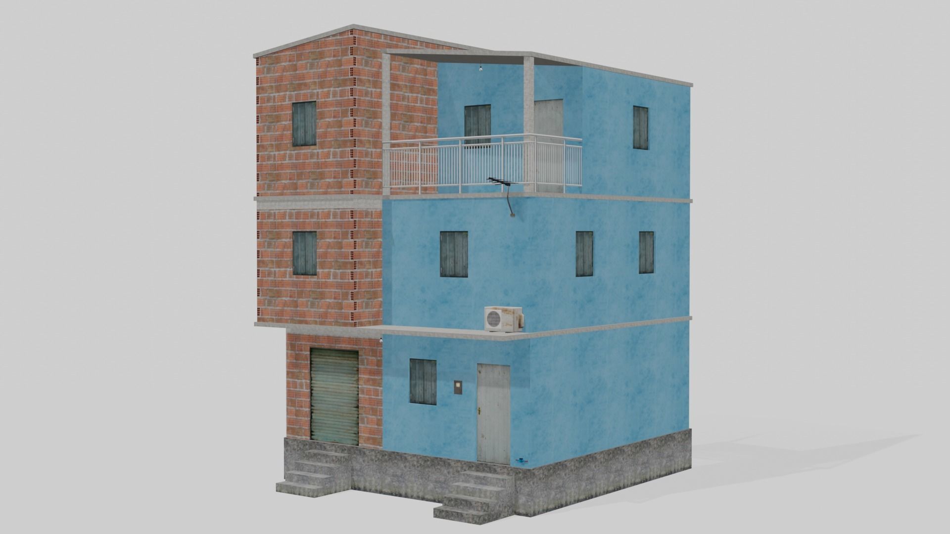 Pack Of Slum Houses 2 - 58 houses Low-poly 3D model_93
