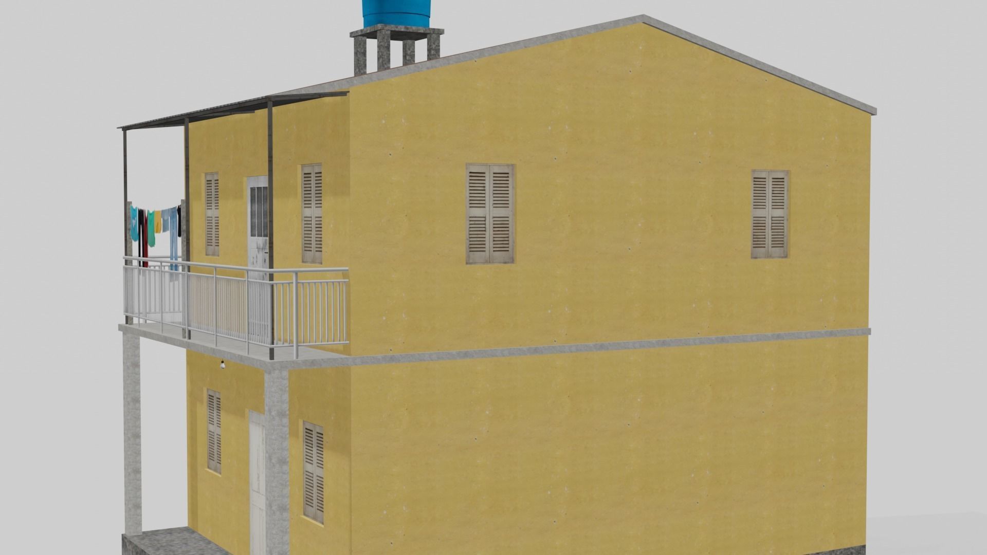 Pack Of Slum Houses 2 - 58 houses Low-poly 3D model_35