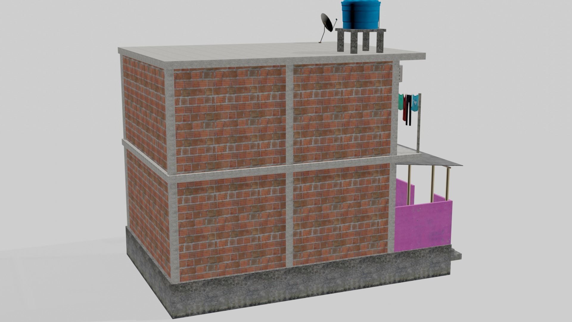 Pack Of Slum Houses 2 - 58 houses Low-poly 3D model_139