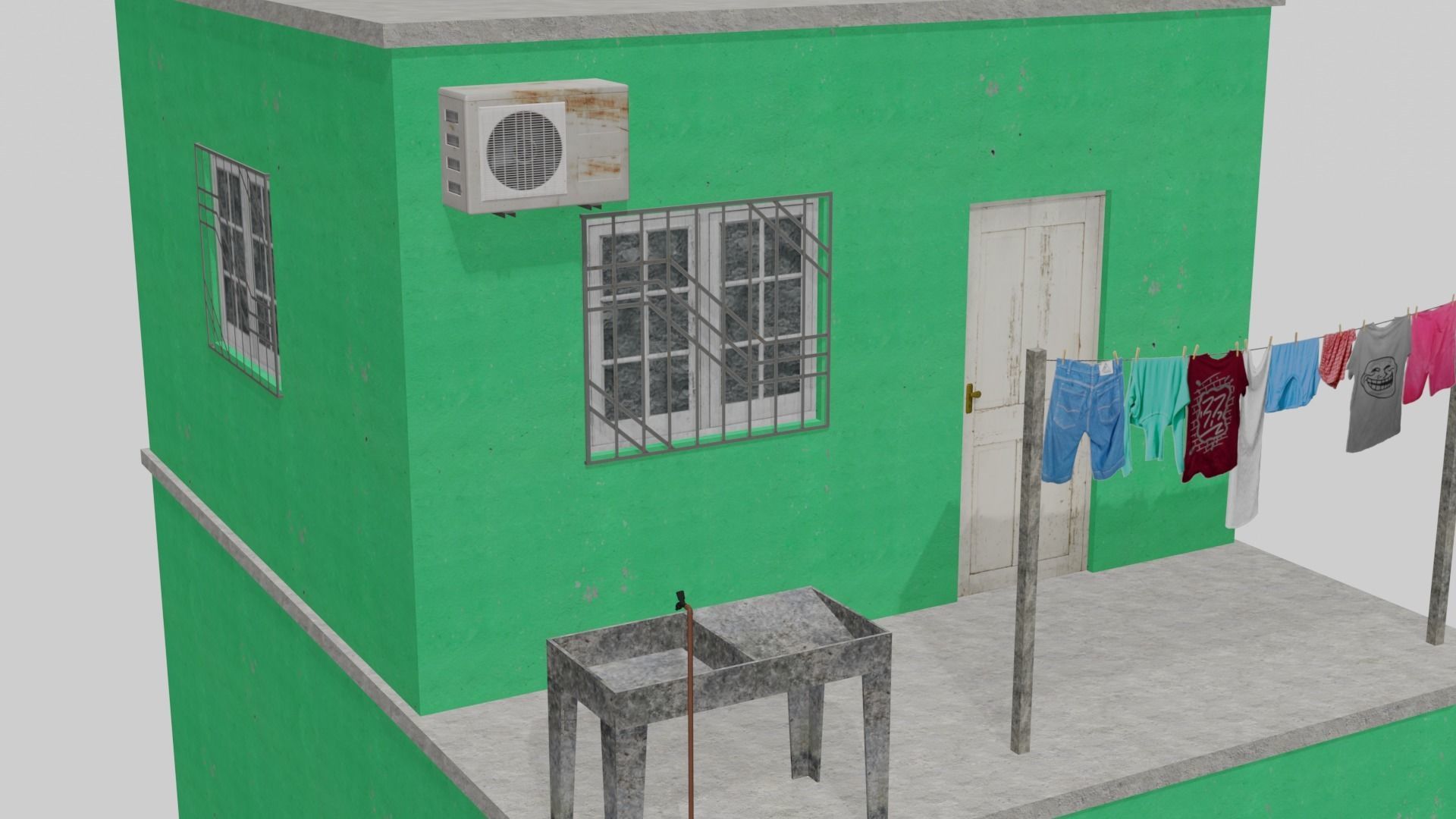 Pack Of Slum Houses 2 - 58 houses Low-poly 3D model_73