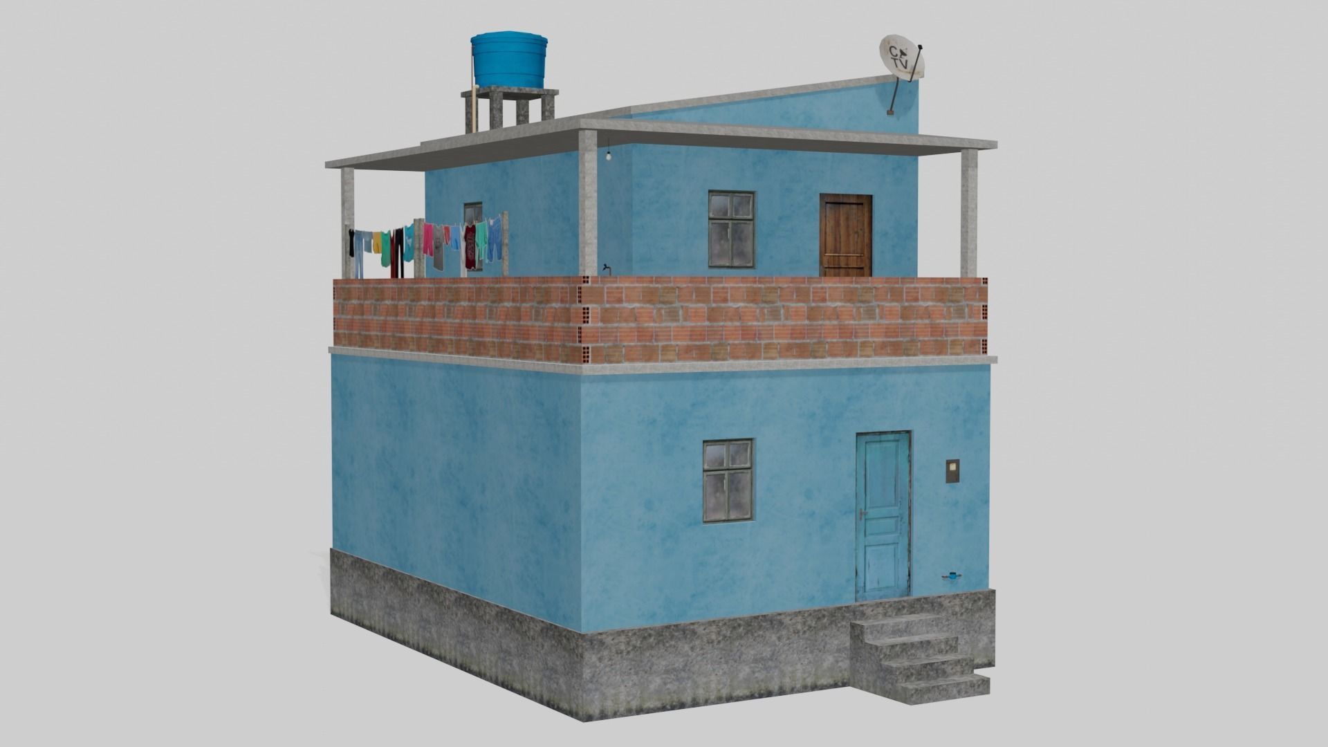 Pack Of Slum Houses 2 - 58 houses Low-poly 3D model_45