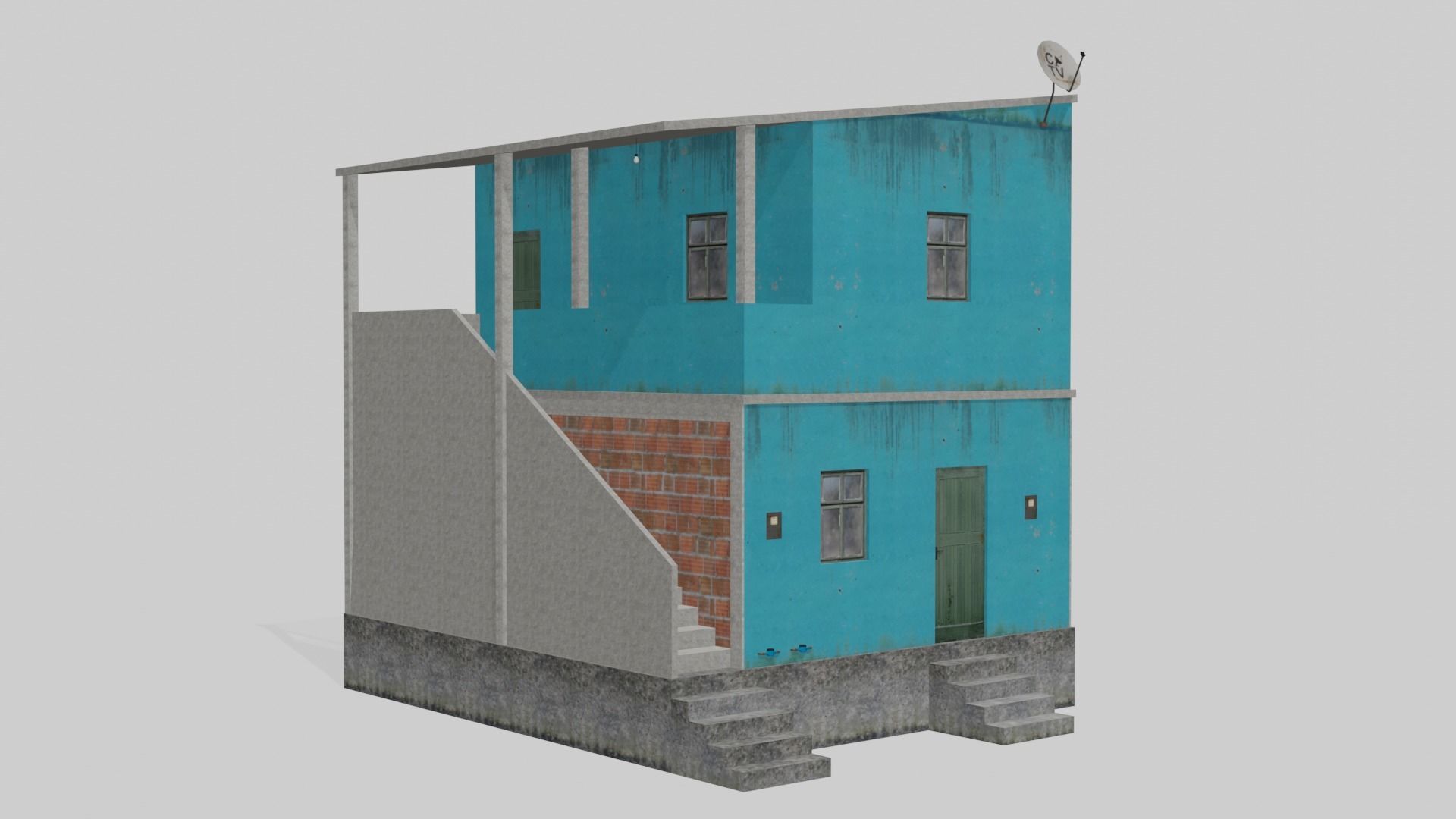 Pack Of Slum Houses 2 - 58 houses Low-poly 3D model_86