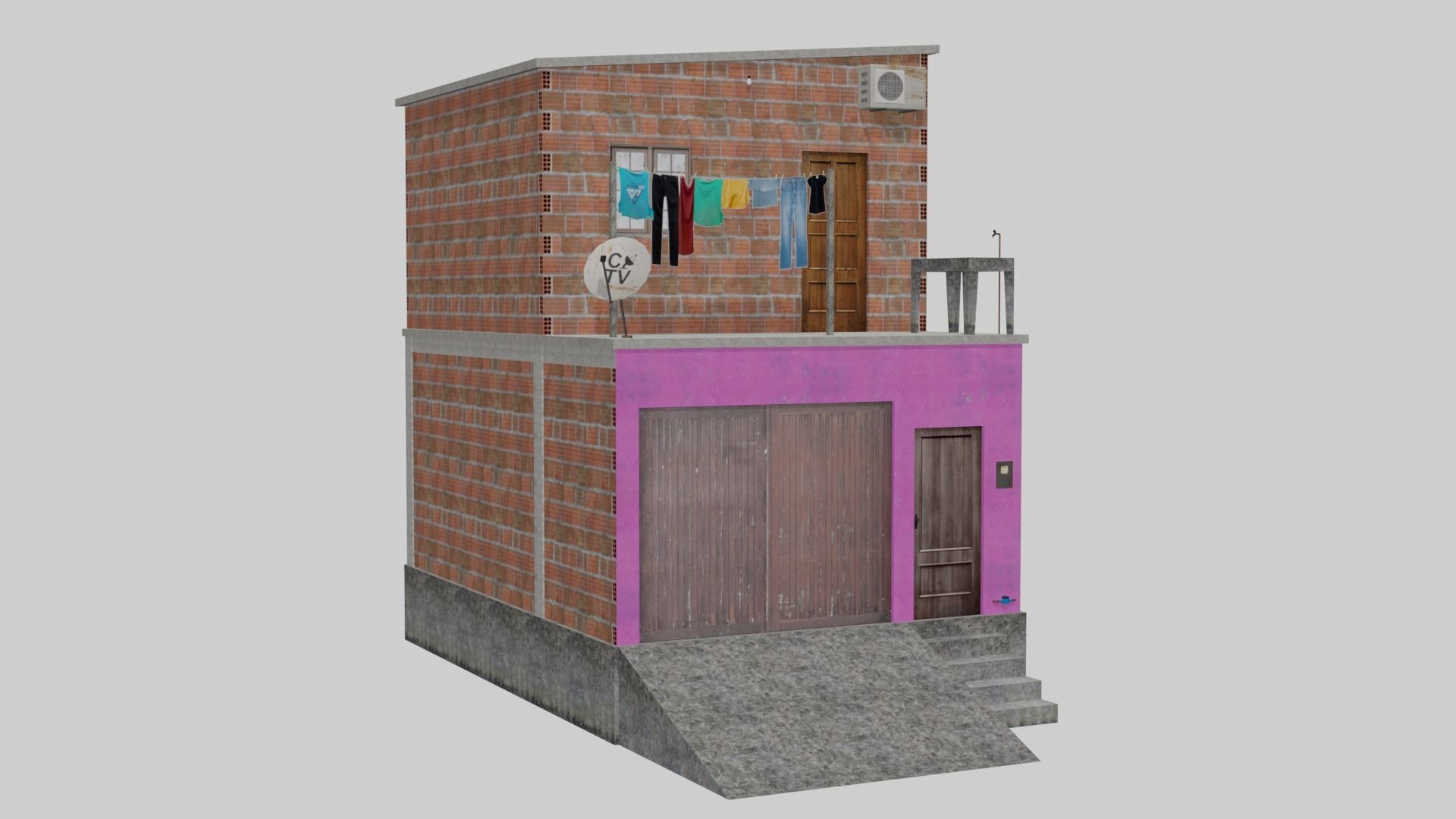 Pack Of Slum Houses 2 - 58 houses Low-poly 3D model_65