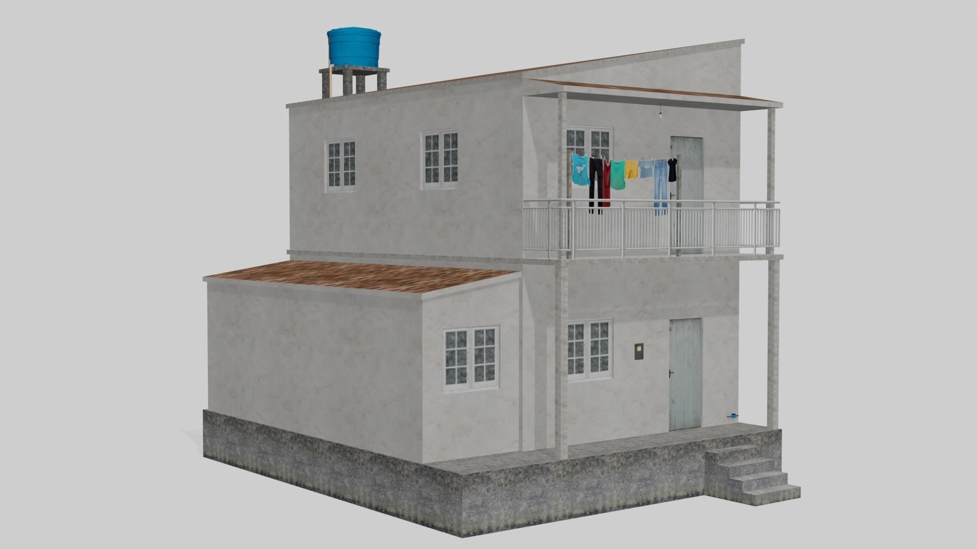 Pack Of Slum Houses 2 - 58 houses Low-poly 3D model_49