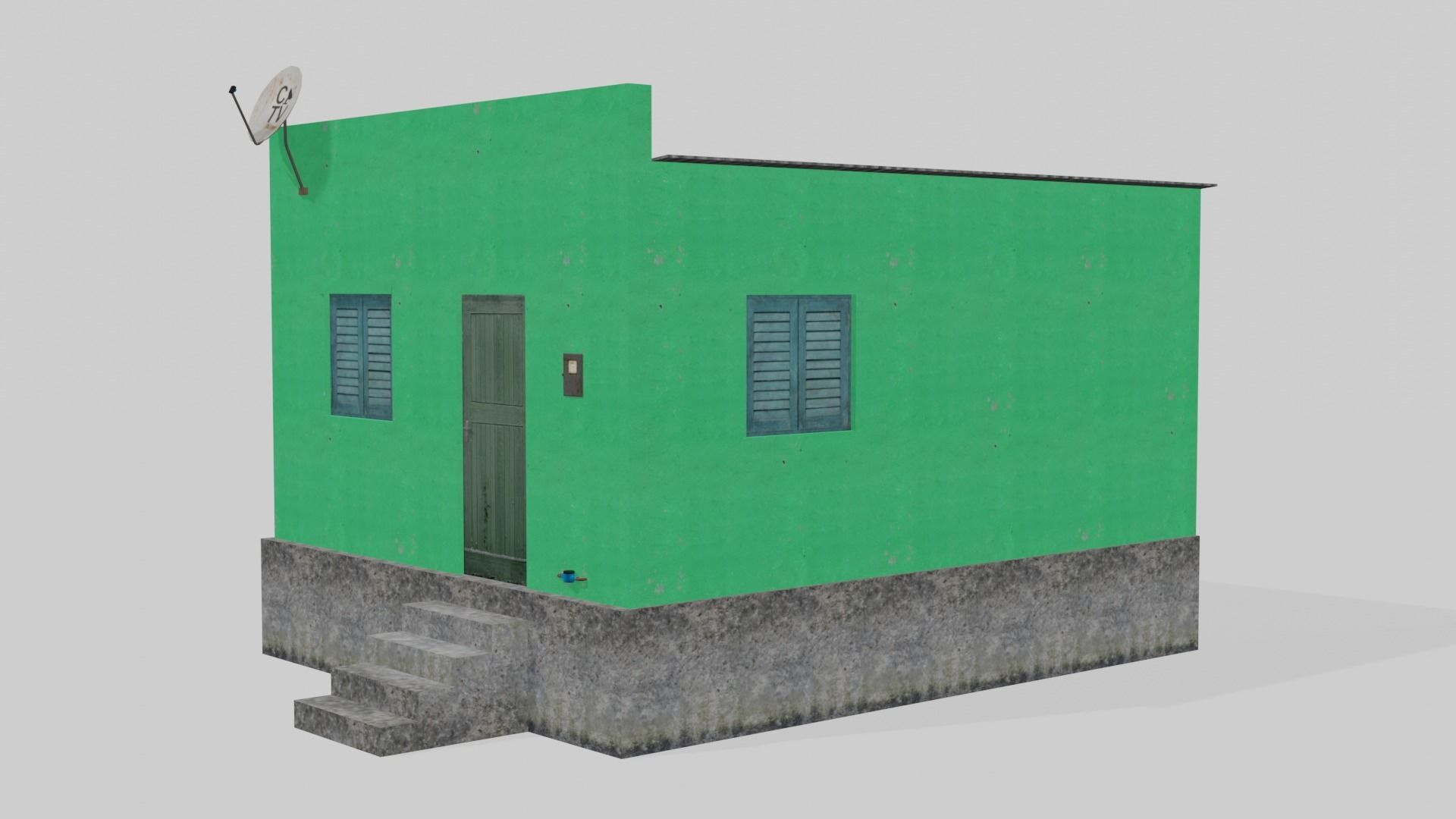 Pack Of Slum Houses 2 - 58 houses Low-poly 3D model_15