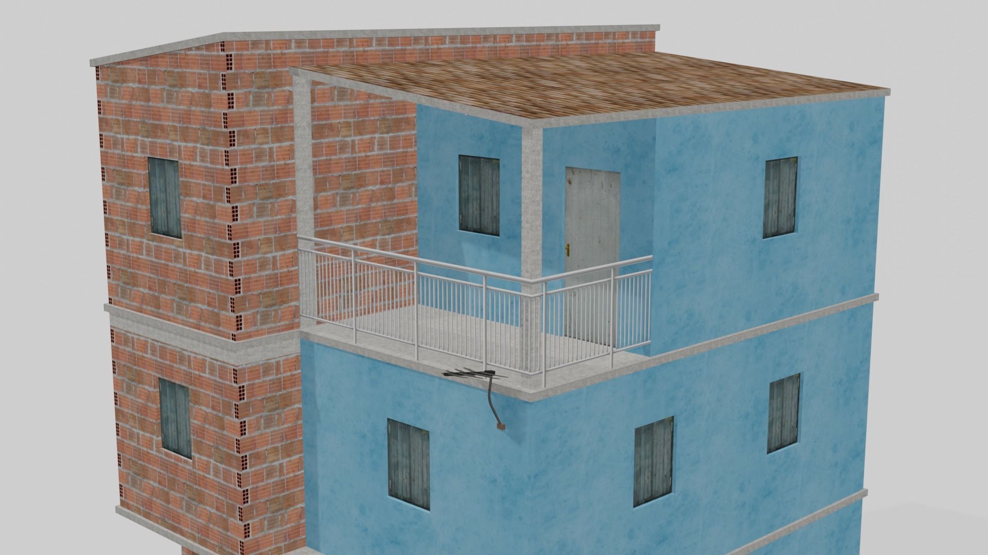 Pack Of Slum Houses 2 - 58 houses Low-poly 3D model_94