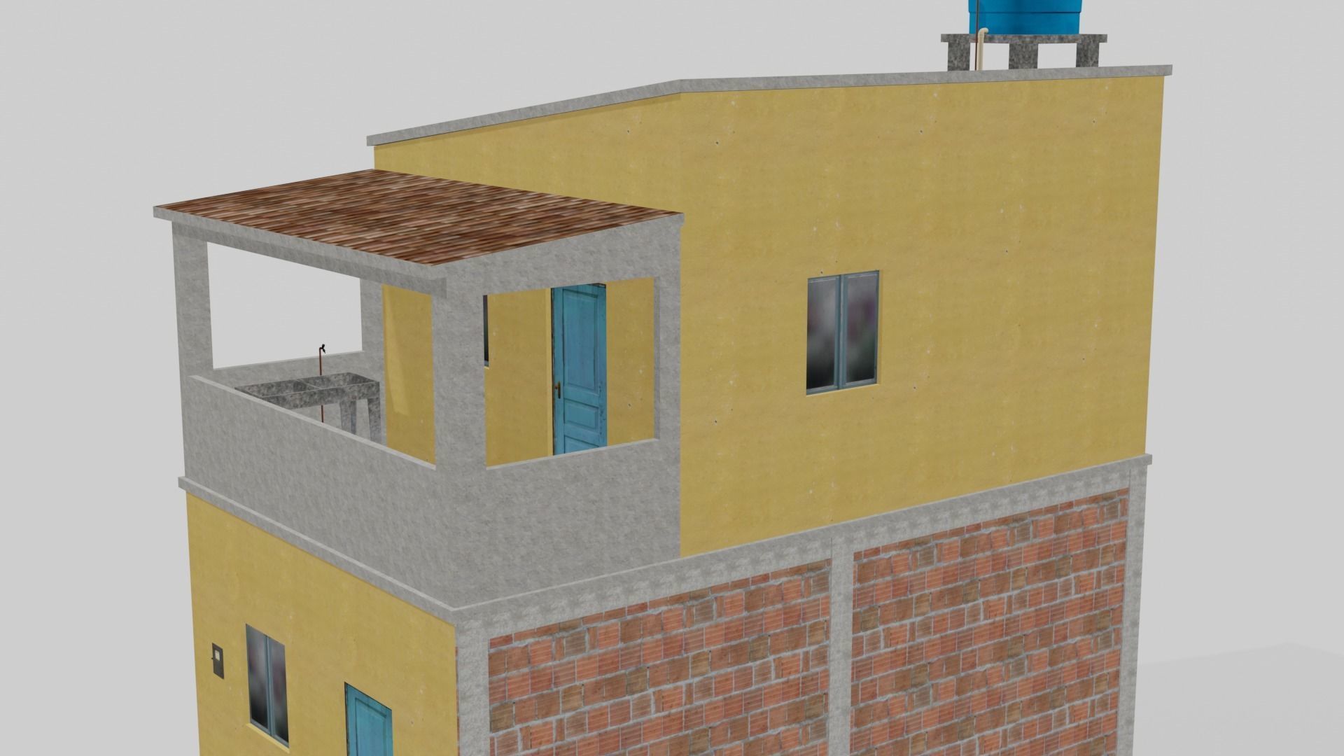 Pack Of Slum Houses 2 - 58 houses Low-poly 3D model_70