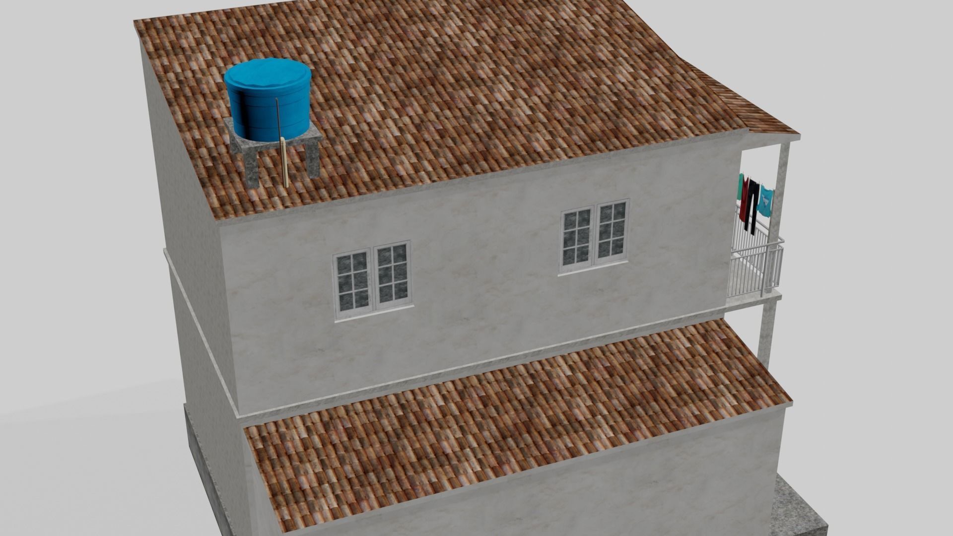 Pack Of Slum Houses 2 - 58 houses Low-poly 3D model_50