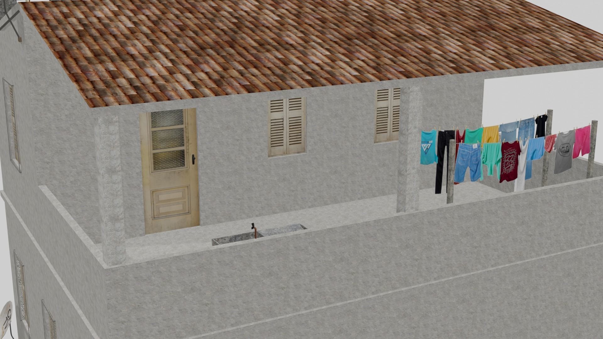 Pack Of Slum Houses 2 - 58 houses Low-poly 3D model_109