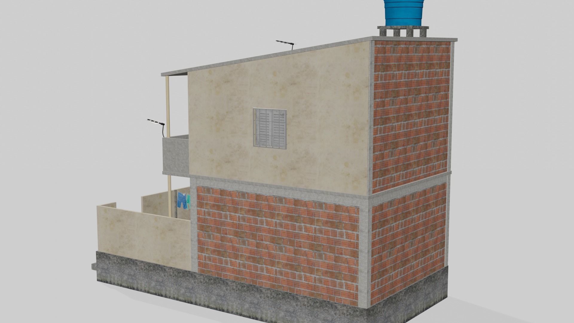 Pack Of Slum Houses 2 - 58 houses Low-poly 3D model_82